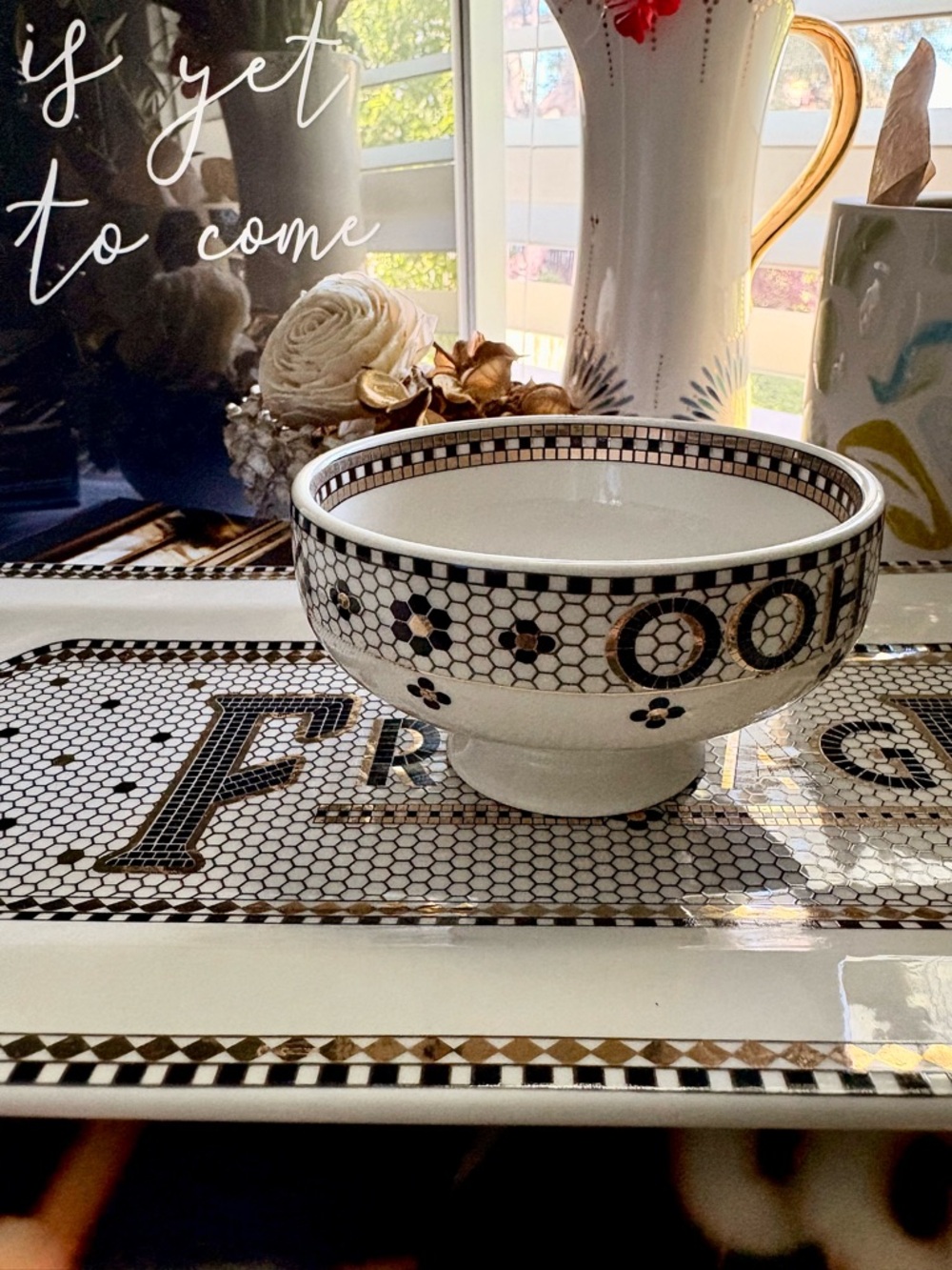 NWT Anthropologie Bistro Tile ‘Ooh La La' Nut Bowl - Picture 11 of 12